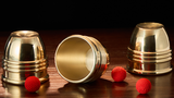 Cups and Balls Set (Brass With Black Matte Inner) by Bluether Magic and Raphael