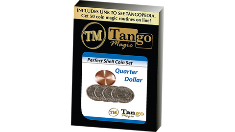 Perfect Shell Coin Set Quarter Dollar (Shell and 4 Coins) by Tango Magic